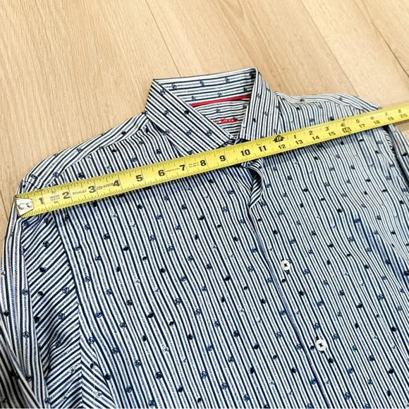 NWT VISCONTI BLACK Men's Patterned Striped Shirt Size Medium​ - Picture 12 of 13